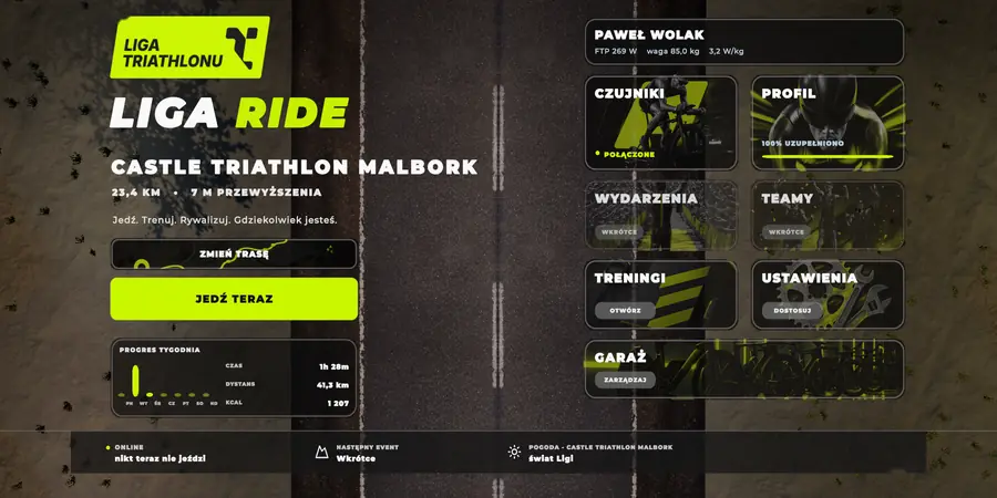 Menu główne Liga Ride