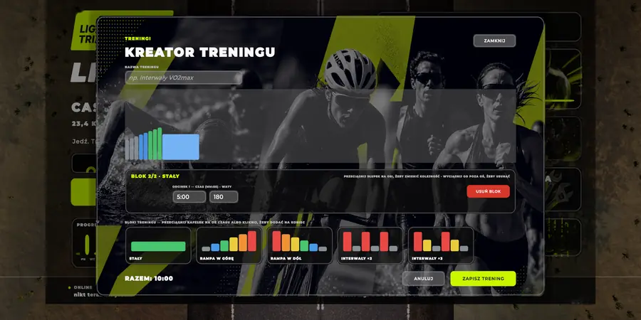 Kreator treningu w Liga Ride