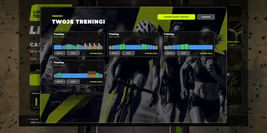 Lista treningów w Liga Ride